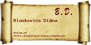 Blaskovics Diána névjegykártya